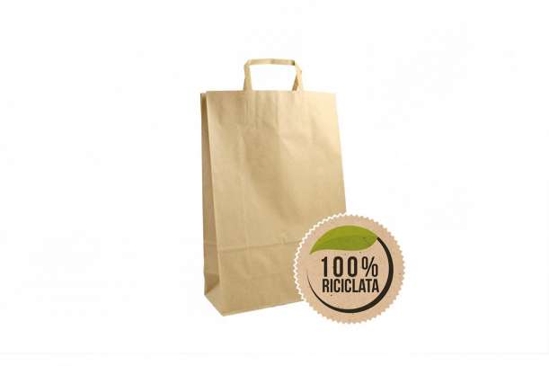 Shopper manico piattina avana riciclato