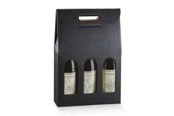 SCATOLA PORTABOTTIGLIA SETA NERO