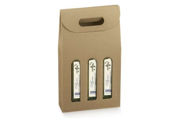 SCATOLA PORTABOTTIGLIA OLIO AVANA