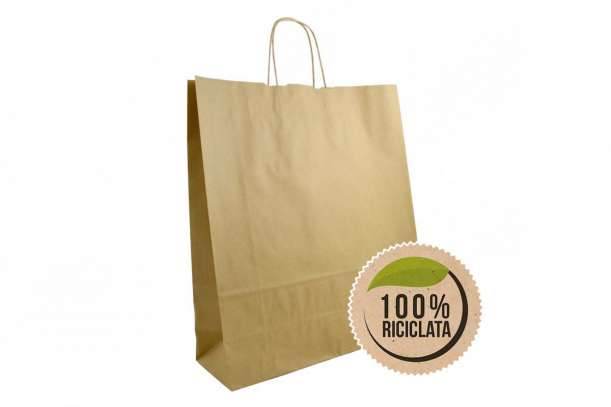 Shopper manico torciglione avana riciclato