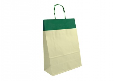 Shopper bicolore verde in carta